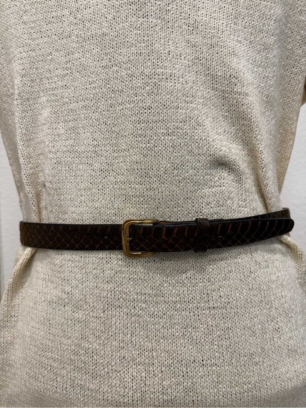 Vintage Swank Dark Brown Glazed Steerhide Leather Belt 🪵✨